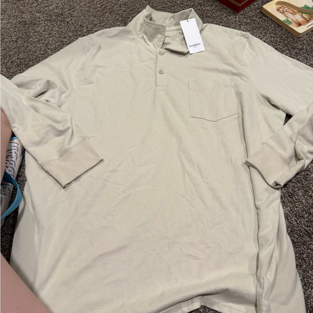 🍋Goodfellow & Co Men's Light Beige Button Down Shirt